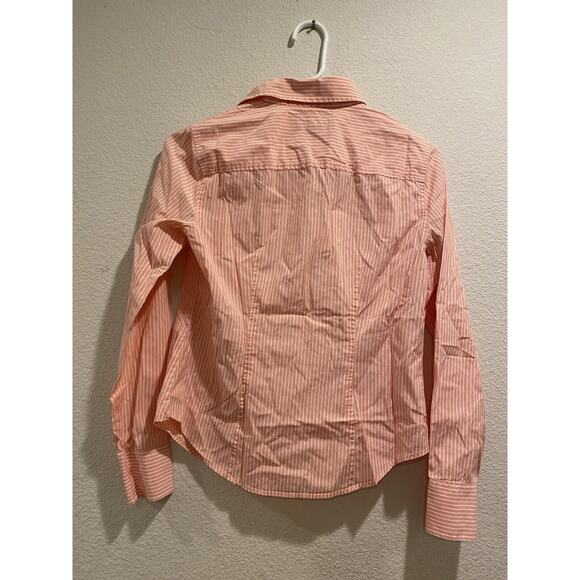 Vineyard Vines Women's Peach White Long Sleeve Collared Button Down Shirt Size S - Picture 2 of 6